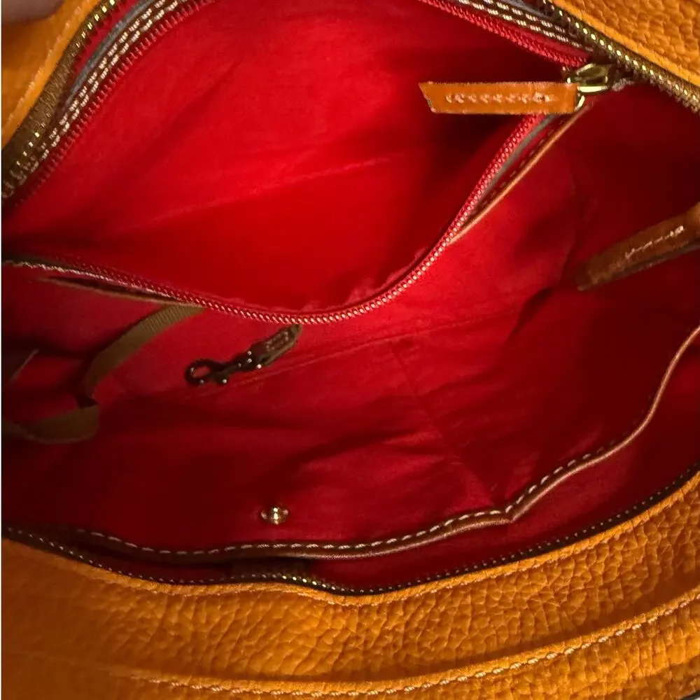 DOONEY & BOURKE Orange Pebbled Grain Lexington Tote